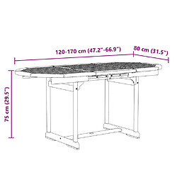 vidaXL Ensemble à Manger de jardin 7pcs bois d'acacia solide textilène pas cher