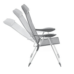 Lot de 2 Chaises de Jardin Errenteria avec Accoudoirs Dossier Inclinable Gris Clair [en.casa] pas cher