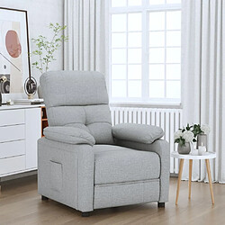 vidaXL Fauteuil inclinable Gris clair Tissu