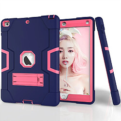 Coque en silicone bicolore bleu foncé/rose pour votre Apple iPad 9.7