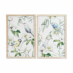 Cadre DKD Home Decor Oiseaux (2 Unités) (40 x 2 x 60 cm)