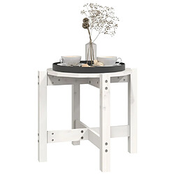 Avis vidaXL Table basse Blanc Ø 52,5x45 cm Bois massif de pin