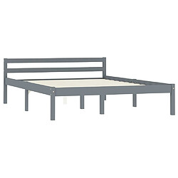 Maison Chic Lit adulte - Lit simple Cadre de lit,Structure du lit Contemporain Gris Bois de pin massif 140 x 200 cm -MN70129