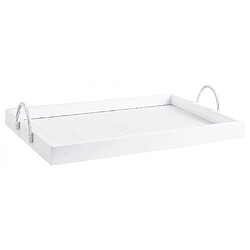 Aubry Gaspard Plateaux en bambou et bois s (Lot de 2) blanc.