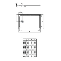 Ideal Standard Receveur de douche Ultra Flat S - Blanc Pur - 120x100 cm