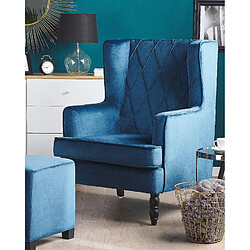 Beliani Fauteuil SANDSET Velours Bleu foncé