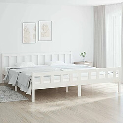 Maison Chic Lit Super King - Cadre de lit,Structure du lit Contemporain pour chambre Blanc Bois massif 180x200 cm -MN94415