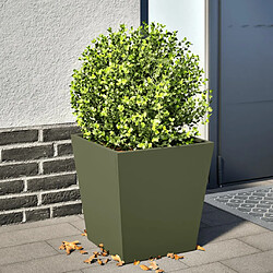 vidaXL Jardinière vert olive 40x40x40 cm acier