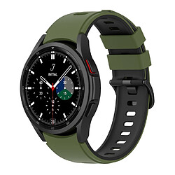 Bracelet en silicone bicolore, respirant, vert armée/noir pour votre Samsung Watch4 40mm 44mm/Watch4 Classic 42mm 46mm/Watch Active2 40mm 44mm/Watch3 41mm