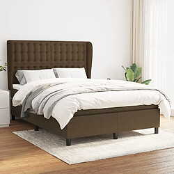 Maison Chic Lit Adulte - Lit simple Lit à sommier tapissier avec matelas moelleux - Meuble de Chambre - Marron foncé 140x200 cm -MN43811