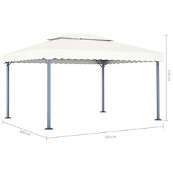 Maison Chic Tonnelle | Pergola 400x300 cm Crème Aluminium -GKD19391 pas cher