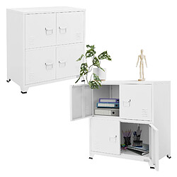 ML DESIGN MODERN LIVING Lot de 2 armoires de bureau Armoire de classement Armoire en acier avec étagères pas cher