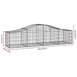 Acheter vidaXL Panier de gabions arqué 200x50x40/60 cm Fer galvanisé