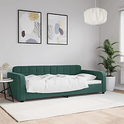 vidaXL Lit de repos sans matelas vert foncé 90x200 cm velours