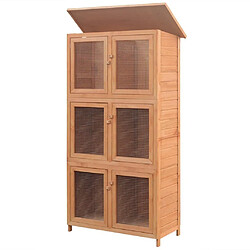 Helloshop26 Cage pour animaux 6 compartiments 55,6 x 32 x 24,9 cm bois 02_0000575