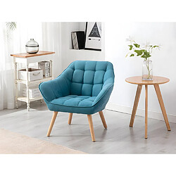 Avis Vente-Unique Canapé 2 places et fauteuil en tissu bleu CASERTA