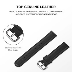 Avis Bracelet en cuir véritable Haut noir pour votre Samsung Galaxy Watch Active2 44mm