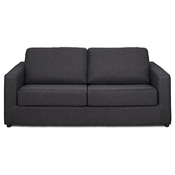 Avis Vente-Unique Canapé 3 places convertible express en tissu gris anthracite - Couchage 140 cm - Matelas 14 cm DONETO