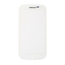 Vitre écran de façade blanche + adhésif pour Samsung Galaxy S3 I9300 I9305