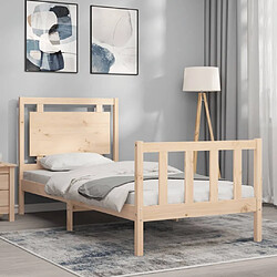 Avis Maison Chic Cadre/structure de lit avec tête de lit pour adulte - Lit Moderne Chambre petit simple bois massif -MN58114