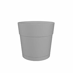 Artevasi Pot à fleurs et plantes rond plastique - Réservoir d'eau - Ø 35 cm - Gris clair