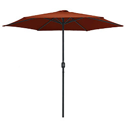 vidaXL Parasol de jardin et mât en aluminium 270x246 cm Terre cuite