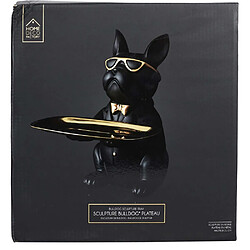 Avis The Home Deco Factory Vide poche déco bouledogue cool assis noir et doré.