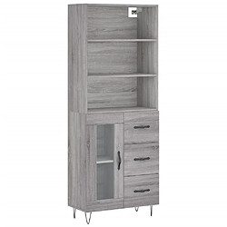 vidaXL Buffet haut Sonoma gris 69,5x34x180 cm Bois d'ingénierie