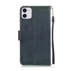 Avis Wewoo Coque Pour iPhone 11 Retro Etui à rabat en cuir avec fente carte et support Noir