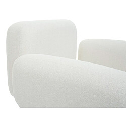 Mendler Fauteuil Lounge HWC-L83b, Fauteuil de cocktail Fauteuil rembourré, tissu bouclé/textile métal, crème-blanc