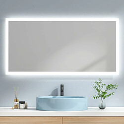 EMKE Miroir de salle de bain avec éclairage Miroir de salle de bain LED 120x60cm | Interrupteur à bouton, Anti-buée | Lumière Blanche Froide/Chaude