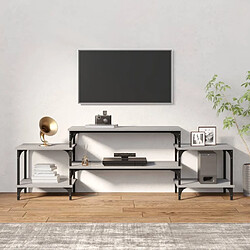 Avis Maison Chic Meuble TV scandinave gris - Banc TV pour salon Sonoma 157x35x52 cm bois d'ingénierie -MN22829