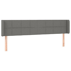 Avis Maison Chic Tête de lit scandinave à LED,meuble de chambre Gris foncé 163x16x78/88 cm Tissu -MN41716