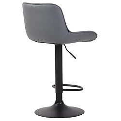 Acheter Decoshop26 Tabouret de bar chaise haute x1 en PVC gris coutures verticales support en métal noir 10_0005100