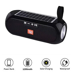 Universal Haut-parleur Bluetooth haut-parleur solaire sans fil subwoofer portable support surround stéréo | noir