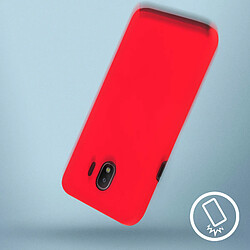 Avizar Coque Galaxy J4 Protection Silicone + Arrière Polycarbonate - rouge pas cher