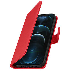 Avizar Étui pour Apple iPhone 12 Pro Max Clapet Portefeuille Support Vidéo Rouge