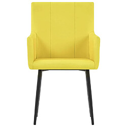 Avis Decoshop26 Lot de 2 chaises de salle à manger cuisine avec accoudoirs design moderne tissu jaune CDS020139