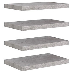 Maison Chic Lot de 4 Étagères murales,Étagère Rangement flottate gris béton 50x23x3,8 cm MDF -MN80795