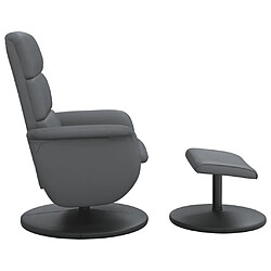 Avis vidaXL Fauteuil inclinable avec repose-pied gris similicuir