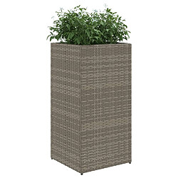 Avis vidaXL Jardinières 2 pcs gris 40x40x80 cm résine tressée