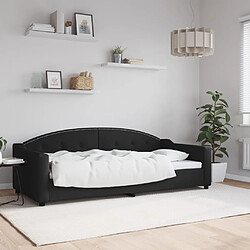 vidaXL Lit de repos sans matelas noir 90x200 cm tissu