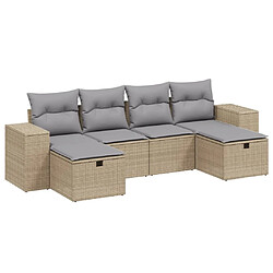 vidaXL Salon de jardin avec coussins 6pcs mélange beige résine tressée