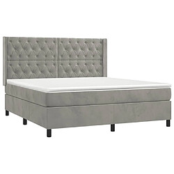 Avis Maison Chic Lit Adulte - Lit simple Lit à sommier tapissier et matelas moelleux - Meuble de Chambre - Gris clair 160x200cm Velours -MN25031