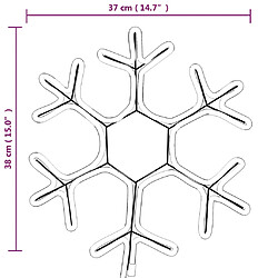 vidaXL Figure de flocon de neige de Noël et 72 LED Blanc chaud 38x37cm pas cher