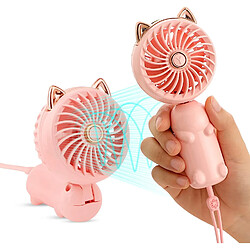 Avis Mini ventilateur portable avec batterie rechargeable et ventilateur électrique personnel extérieur à 3 vitesses, petit et mignon pour femmes/enfants, ventilateur pliable pour chambre à coucher