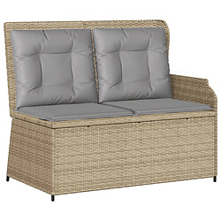 Avis vidaXL Salon de jardin avec coussins 3 pcs beige résine tressée