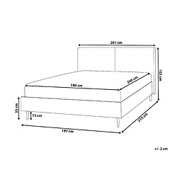 Avis Beliani Lit double en cuir PU 180 x 200 cm marron doré LIMANTON