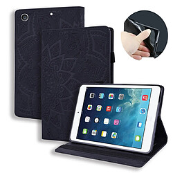 Wewoo Housse Étui Coque Pour iPad 10.2 pouces 2019 Motif mollet Etui en cuir gaufré à double rabat avec porte-carte et fentes cartes et fente stylo et bande élastique Noir