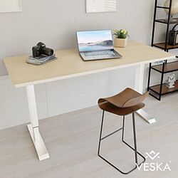 Blumie Bureau assis debout électrique 140*70 cm - Plateau Couleur Bois clair / Pieds couleur au choix